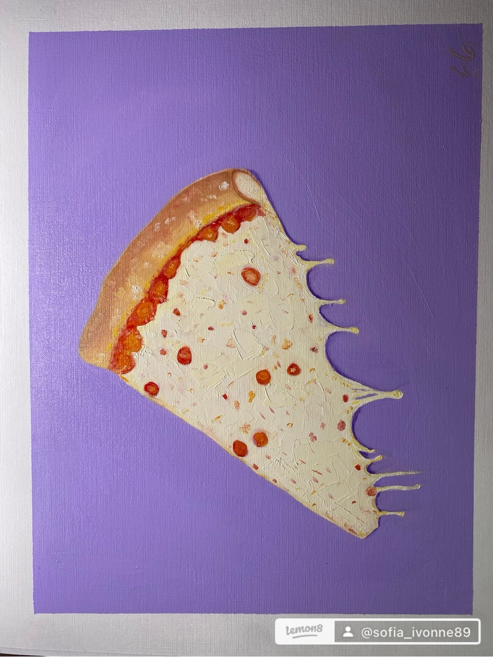 Purple Pop Pizza Slice Canvas Wall Art